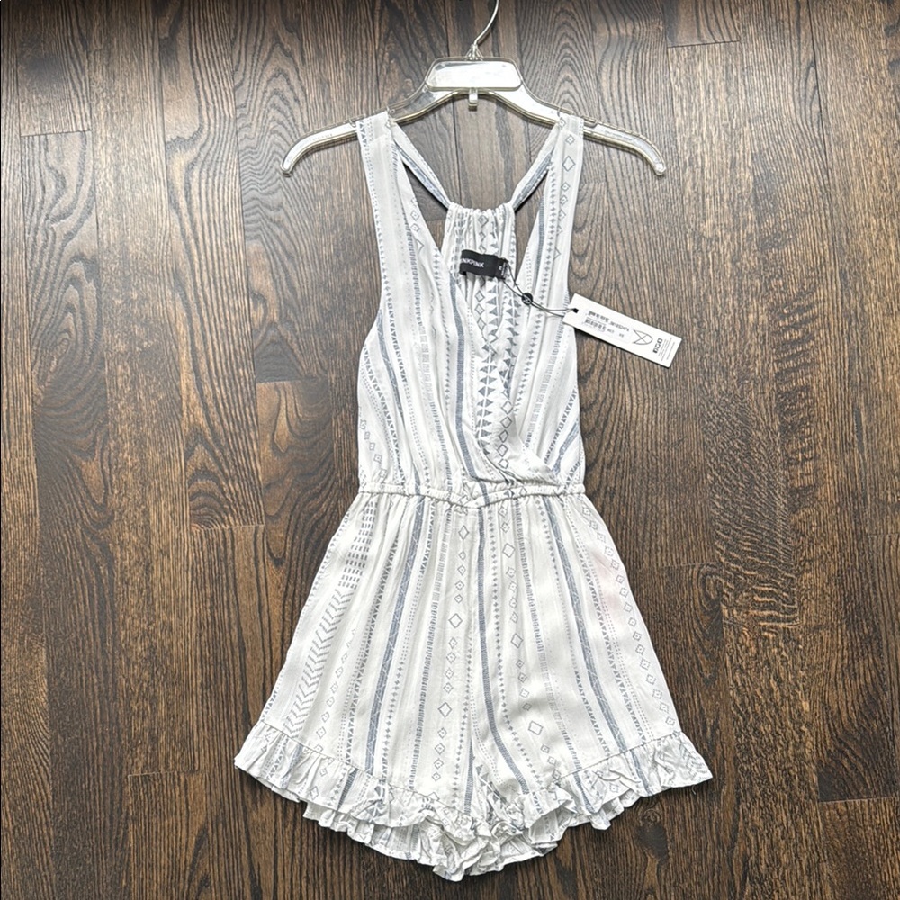 MINKPINK Georgia Ruffle Hem Playsuit Romper - NWT